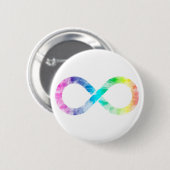 Neurodiversity Rainbow Waterverf Infinity Button (Voorkant /achterkant)