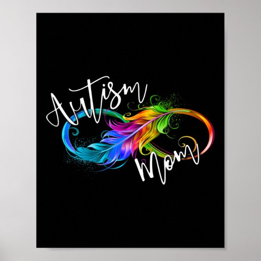 Neurodiversity Symbol Rainbow Infinity Autisme Mam Poster (Voorkant)