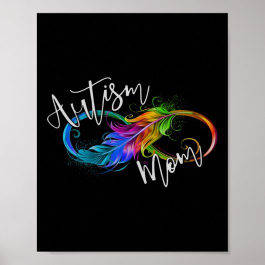 Neurodiversity Symbol Rainbow Infinity Autisme Mam Poster (Voorkant)