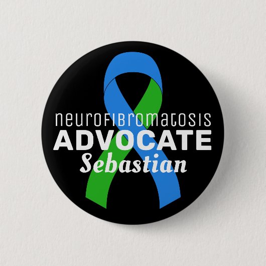 Neurofibromatose Advocate Ribbon Black Button (Voorkant)