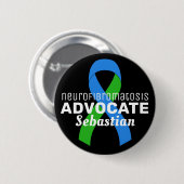 Neurofibromatose Advocate Ribbon Black Button (Voorkant /achterkant)