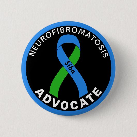 Neurofibromatose Advocate Ribbon Black Button (Voorkant)
