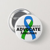 Neurofibromatose Advocate Ribbon White Button (Voorkant /achterkant)