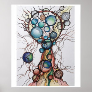 Neurografische Boom des Lebens Abstracte Matte Pos Poster