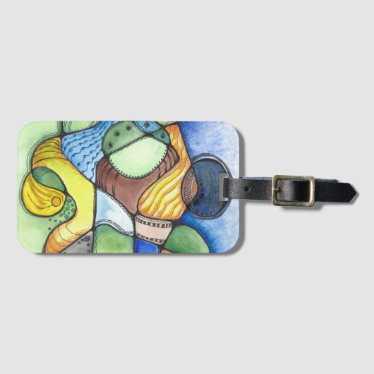 Neurografische kunst op bagagelabel (Voorkant (horizontaal))