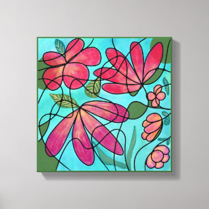 NEUROGRAFISCHE LENTEBLOEMEN WATERVERVEN CANVAS AFDRUK