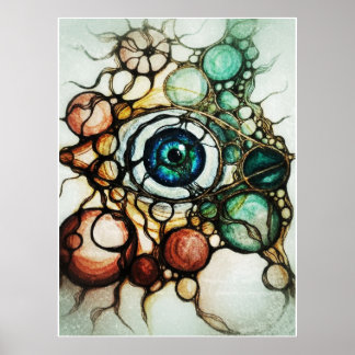 Neurografische Oog Perceptie Abstracte Poster