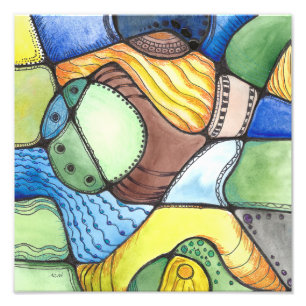 Neurografische vierkante kunst foto afdruk