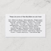 Neurologie Médicale Neurologiste Cartes de visite (Dos)