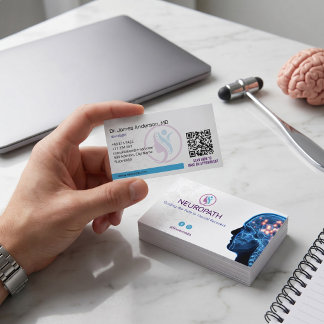 Neurologie Therapie Bedrijf | Minimalistische Wit Visitekaartje