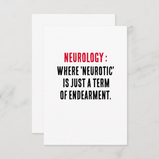 Neurologie: Waar 'neurotisch' slechts een term is Bedankkaart (Voorkant / Achterkant)