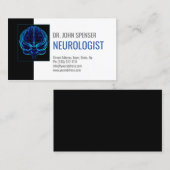 Neurologue Blue Cerveaux Carte de visite Médicale (Devant / Derrière)