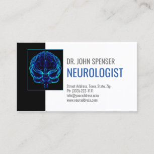 Neurologue Blue Cerveaux Carte de visite Médicale
