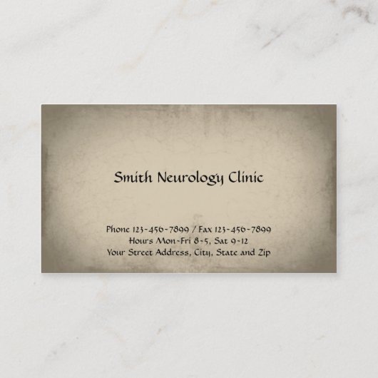 Neurologue Carte de visite en neurologie (Dos)