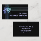 Neurologue noir simple Carte de visite de tête Xra (Devant / Derrière)