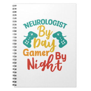 Neuroloog bij dag Gamer bij nacht Notitieboek