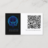 Neuroloog Blue Brains Medical QR CODE Business C Visitekaartje (Voorkant)