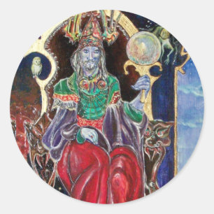 NEUROMANCER, blauw rood Ronde Sticker