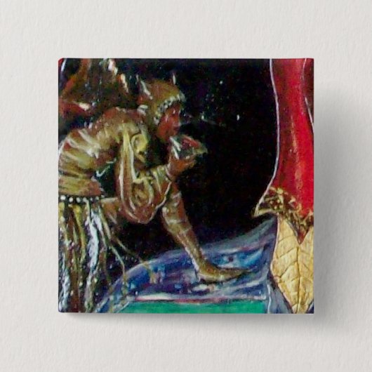 NEUROMANCER, blauw rood Vierkante Button 5,1 Cm (Voorkant)