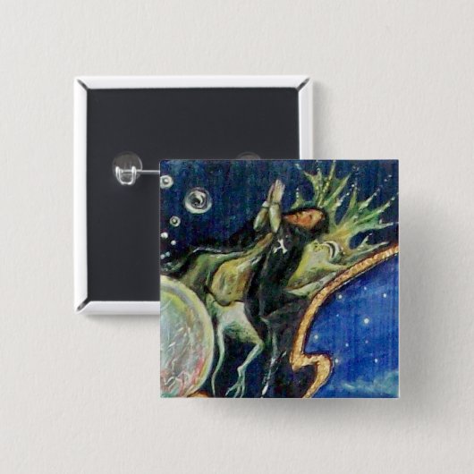 NEUROMANCER, Nagiciaanse King Detail Vierkante Button 5,1 Cm (Voorkant /achterkant)