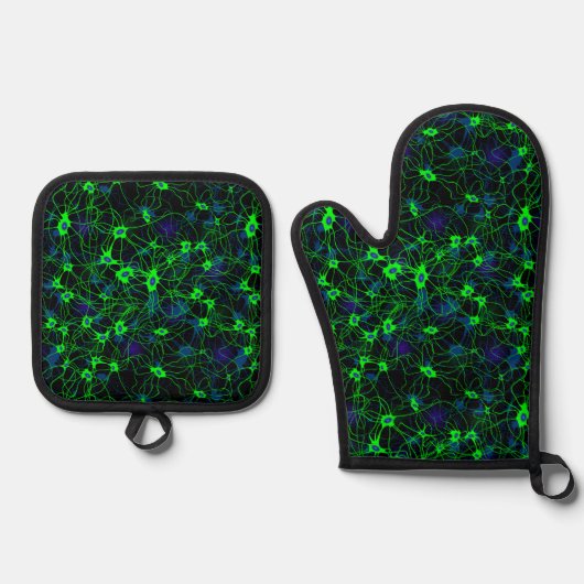 Neuron City Oven Mitt Set (Voorkant)