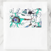 Neuron. Rechthoekige Sticker (Tas)