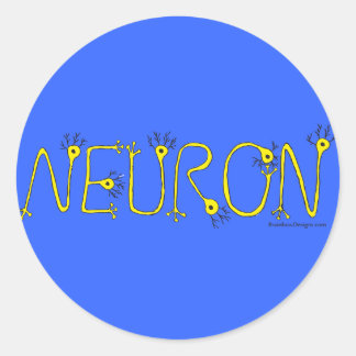 Neuron Sticker - blauw en geel