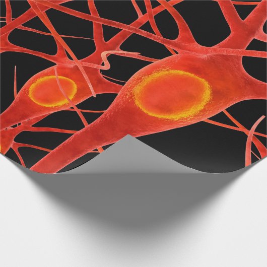 Neuronsneural,3d, anatomie,axon,bio,biologisch,bio cadeaupapier (Hoek)