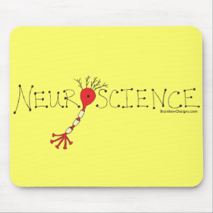 Neuroscience Mousepad - zwart en rood op geel Muismat
