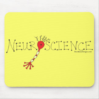 Neuroscience Mousepad - zwart en rood op geel Muismat
