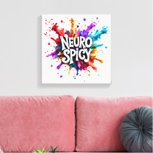 NEUROSPICY neurodiversiteit autisme adhd dyslexie Canvas Afdruk