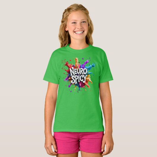 NEUROSPICY neurodiversity autism adhd dyslexia T-shirt (Voorkant volledig)