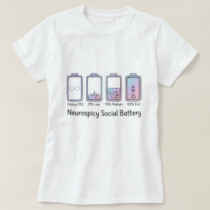 Neurospicy Sociale Batterij ADHD Autisme Grappig C T-shirt