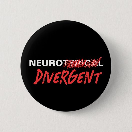 Neurotypische gekraste divergente neurodiversiteit ronde button 5,7 cm (Voorkant)