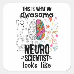 Neurowetenschap Vierkante Sticker