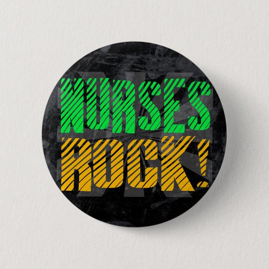 Neurses Rock, Oranje en Green Fun Ronde Button 5,7 Cm (Voorkant)