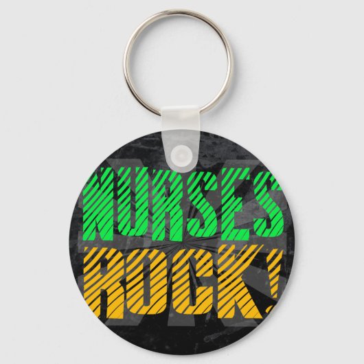 Neurses Rock, Oranje en Green Fun Sleutelhanger (Voorkant)