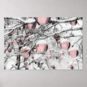 neusbomen met ornamenten tekening poster (Voorkant)