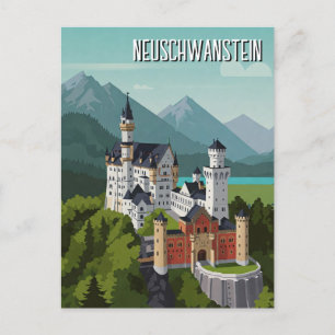 Neuschwanstein Castle Duitsland Reizen Abstract Briefkaart