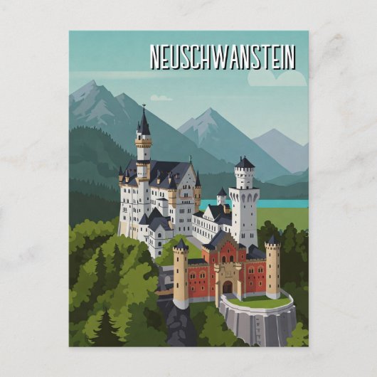 Neuschwanstein Castle Duitsland Reizen Abstract Briefkaart (Voorkant)