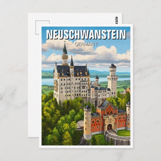 Neuschwanstein Castle Duitsland Reizen Briefkaart (Voorkant / Achterkant)