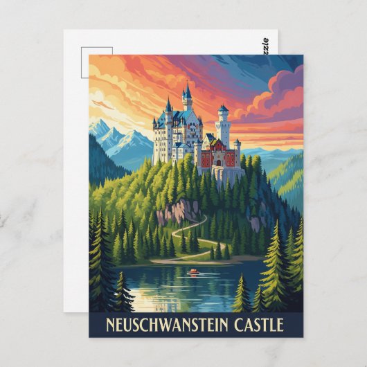 Neuschwanstein Castle Duitsland Reizen Briefkaart (Voorkant / Achterkant)