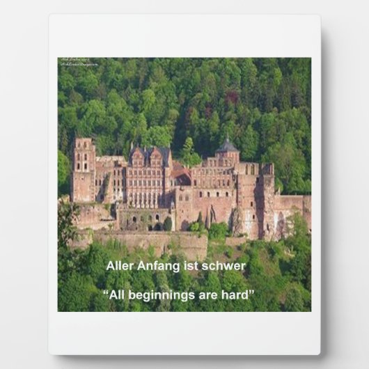 Neuschwanstein Castle Frankfurt & German Quote Fotoplaat (Voorkant)