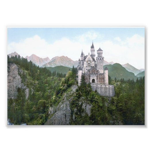 Neuschwanstein Castle Lithograaf Foto Afdruk (Voorkant)