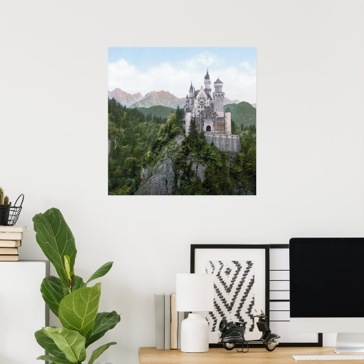 Neuschwanstein Castle Lithograaf Poster (Thuiskantoor)