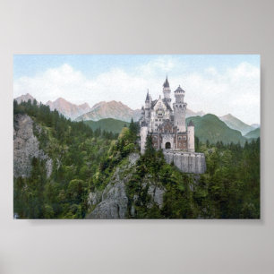 Neuschwanstein Castle Lithograaf Poster