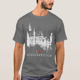 Neuschwanstein Castle Lover Beieren I Love T-shirt