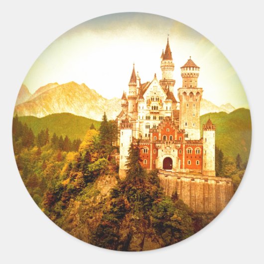Neuschwanstein Castle Vierkante Sticker (Voorkant)