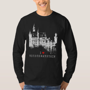 Neuschwanstein Castle Vintage Bavaria I Love Germ T-shirt
