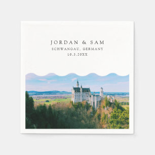 Neuschwanstein kasteel bruiloft cocktail servet